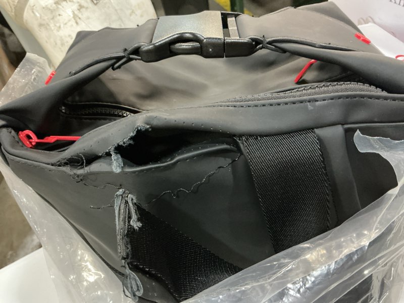 Condition photo showing As Is for hunter top clip backpack, smooth black, large large smooth black