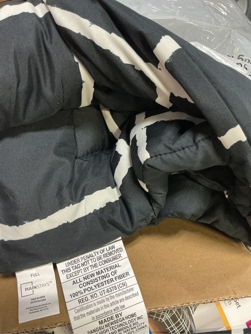 Condition photo showing As Is for elegant comfort softest, coziest heavy weight plaid pattern micromink sherpa-backing premium quality down down alternative micro-suede 3-piece reversible comforter set, full/queen, grey similar