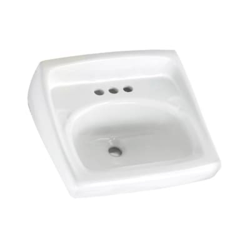 American Standard Vitreous China 18.25-in Wall-mount Rectangular Trough Traditional White Bathroom Sink
