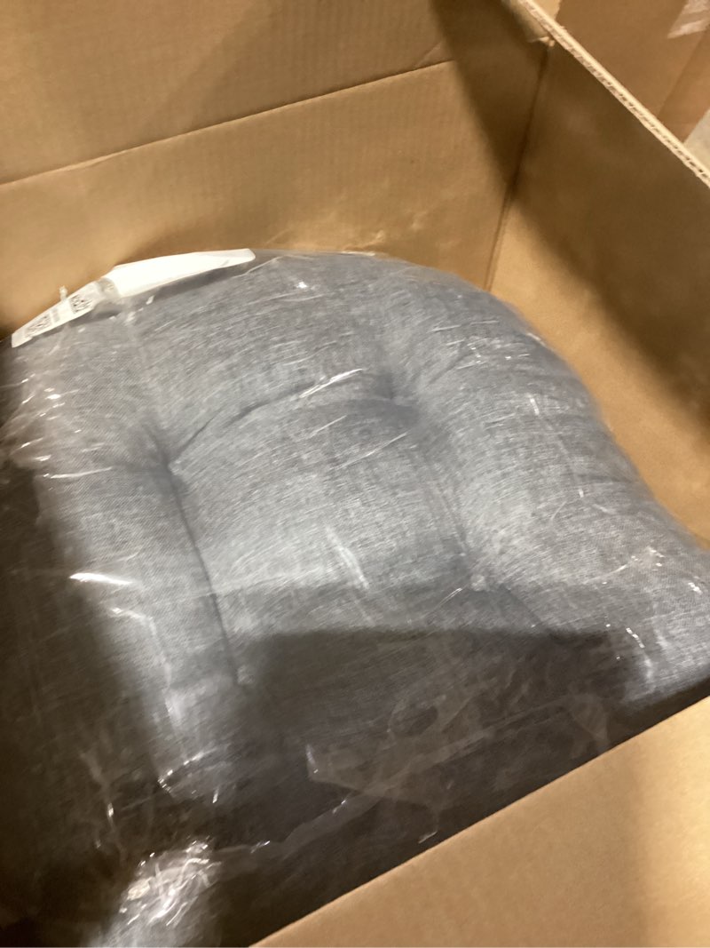 Condition photo showing Good Condition for Battilo Chair Cushions Set of 2 for Dining Chairs, Seat Cushions for Kitchen Chairs with Non-Slip Backing, Indoor/Outdoor Waterproof Chair Seat Pads with Ties, 15.5"x15.5"x4", Dark Grey Dark Grey 2 Count(Pack of 1)