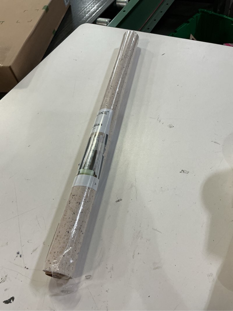 Condition photo showing Good Condition for VEELIKE Cream Beige Granite Contact Paper for Countertops Waterproof Peel and Stick Countertops for Kitchen 24''x118'' Self Adhesive Glossy Marble Vinyl Countertop Wallpaper for Bathroom Table Counter 24" x 118" Beige