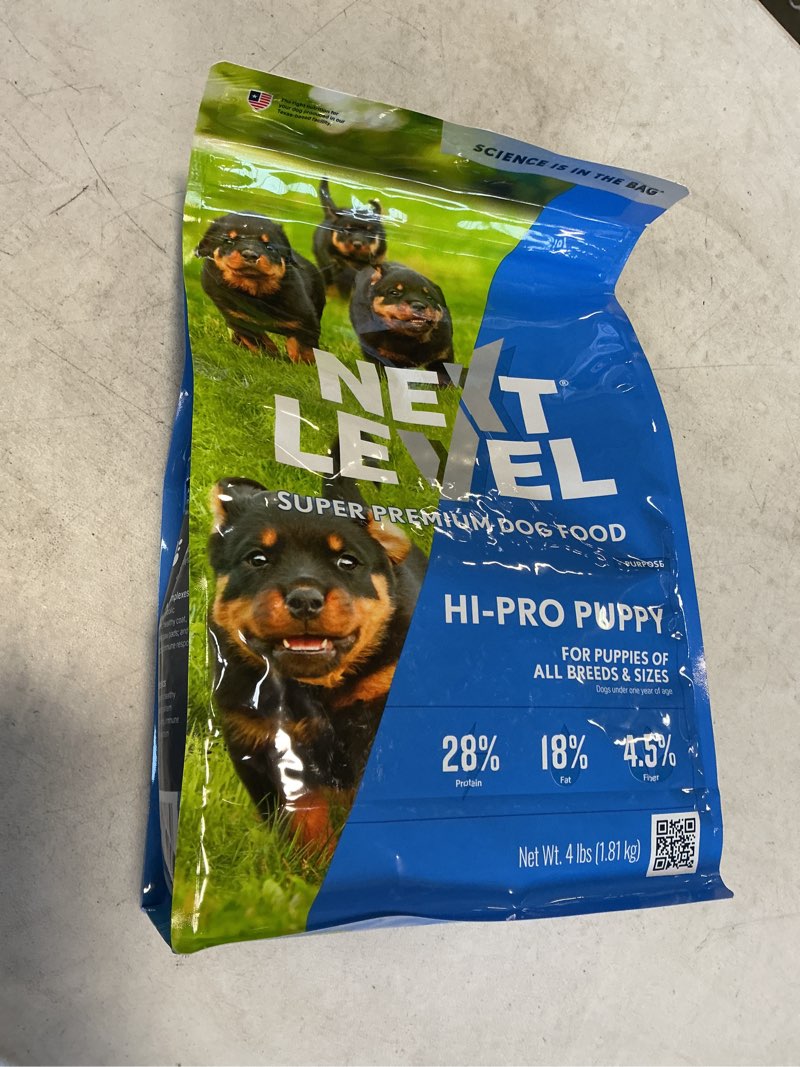 Condition photo showing New/Like New for (Best By:02/19/26)Next Level Super Premium Dog Food – HI-PRO Puppy – Dry Kibble for Dogs for Small Breeds at All Life Stages – 28% Protein, Beef, Pork, Fish, Chicken with Gluten Free Grains