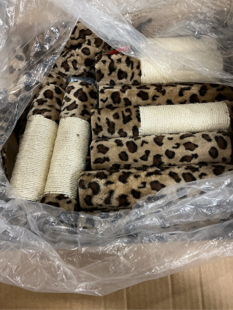 Condition photo showing Good Condition for Globlazer Big Cat Tower for Indoor Cats, 80inch Cat Tower for Multiple Adult Cats XXL Cat Tree with Scratching Post, Hammock, 3 Perches, 2 Condos, 2 Hanging Basket, F80, Leopard Print 80inch Leopard Print