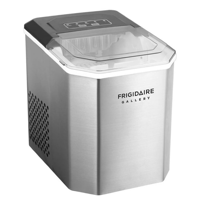 frigidaire 13 in 26lbs bullet ice maker stainless steel shield