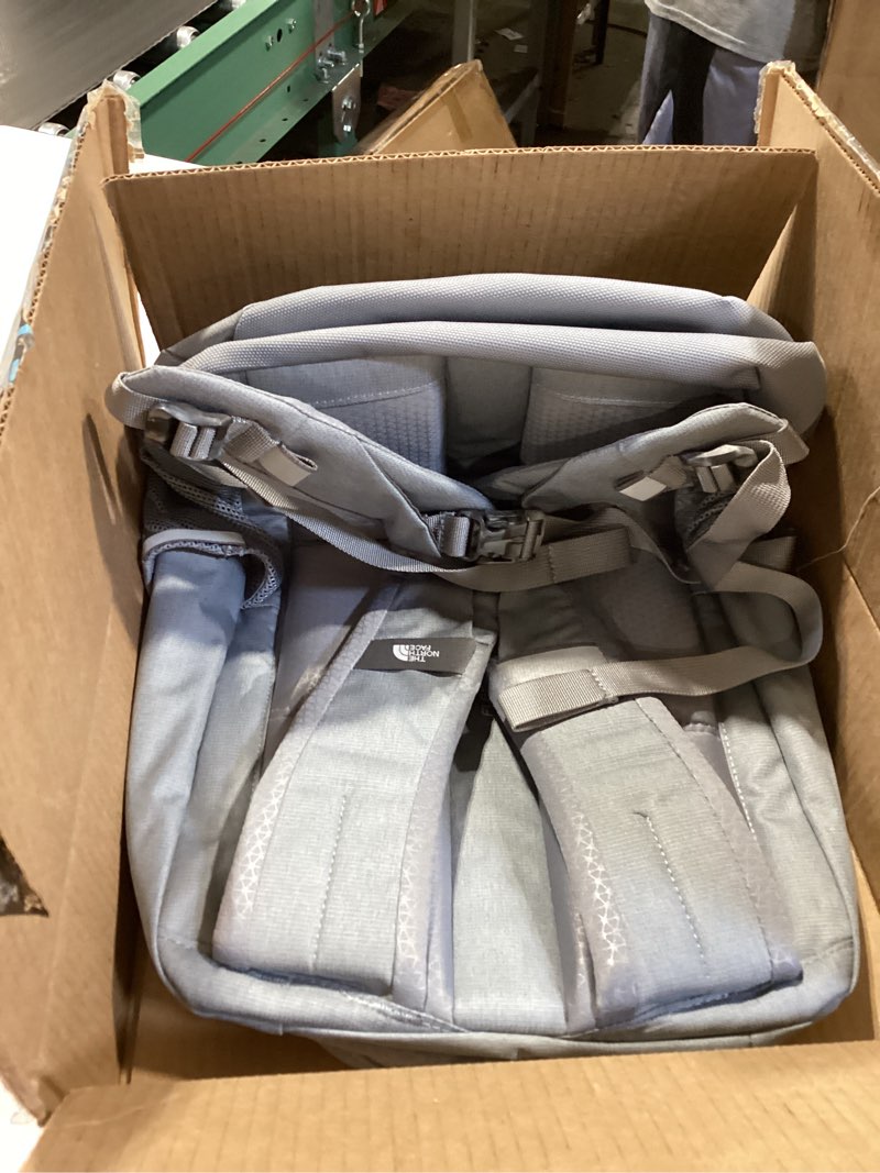 Condition photo showing Good Condition for the north face vault everyday laptop backpack - commuter travel bag, water-repellent finish, spacious compartment, mid grey dark heather/tnf black-npf, one size one size mid grey dark heather/tnf black-npf