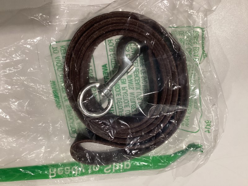 Brown leather dog leash *similar style to stock photo*