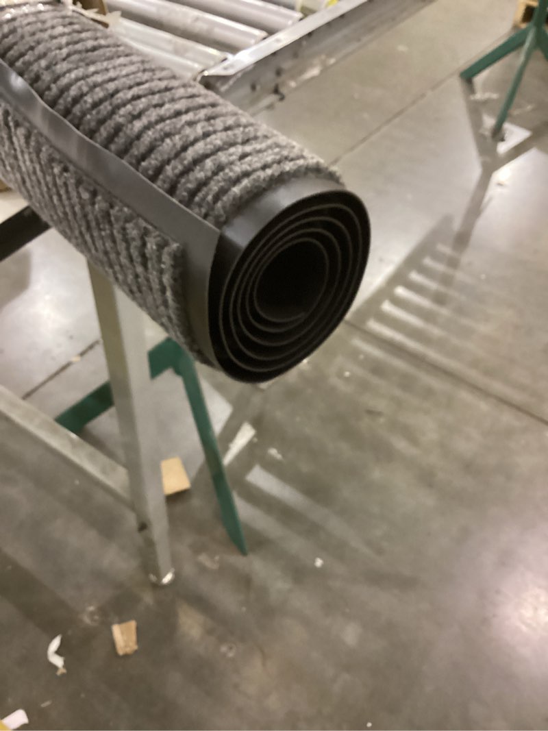 Condition photo showing Good Condition for LuxUrux® Durable Rubber 3'x5' Commercial Door Mat - Heavy Duty, Indoor/Outdoor, Easy Clean, Waterproof, Patio, Garage - Commercial Floor Mat for Entry (3 x 5 Feet) 3' x 5' (Runner) Striped Gray