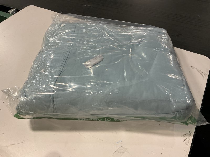 Condition photo showing Good Condition for Casa Platino King Sheets Sets – 100% Cotton King Sheets Cooling with 4 Pillowcases, 15" Deep Pocket Fitted Sheet, Crisp & Smooth Feel, Ultra Soft & Cozy, Fit – Blue Sky King 09: Blue Sky