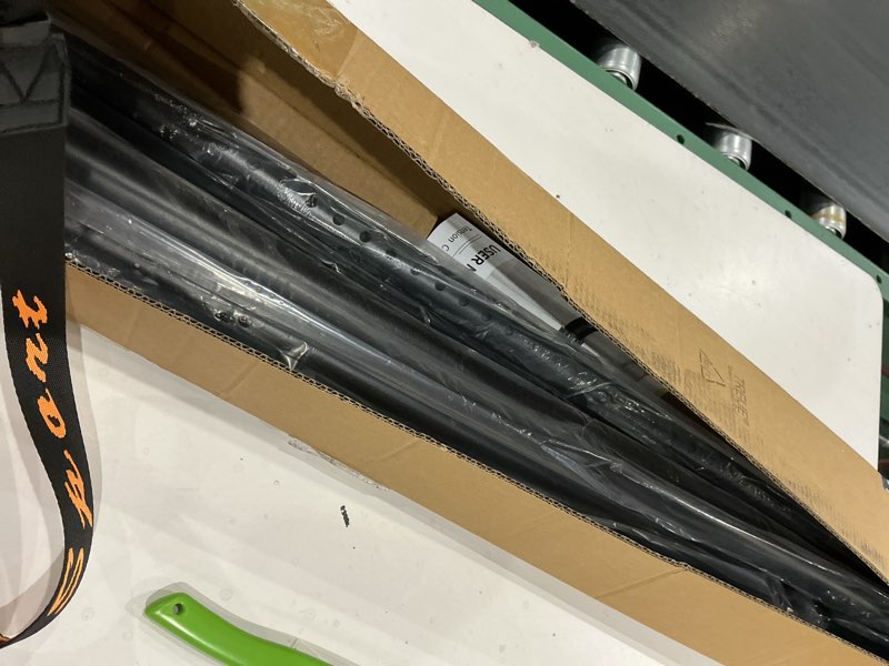 Condition photo showing Good Condition for tension curtain rod 51-165 inch, extra long curtain rod no drilling for window or bathroom, outdoor curtain rods for patio, easy to install, never rust, rod diameter 1.26 inches-black black 51''-165''