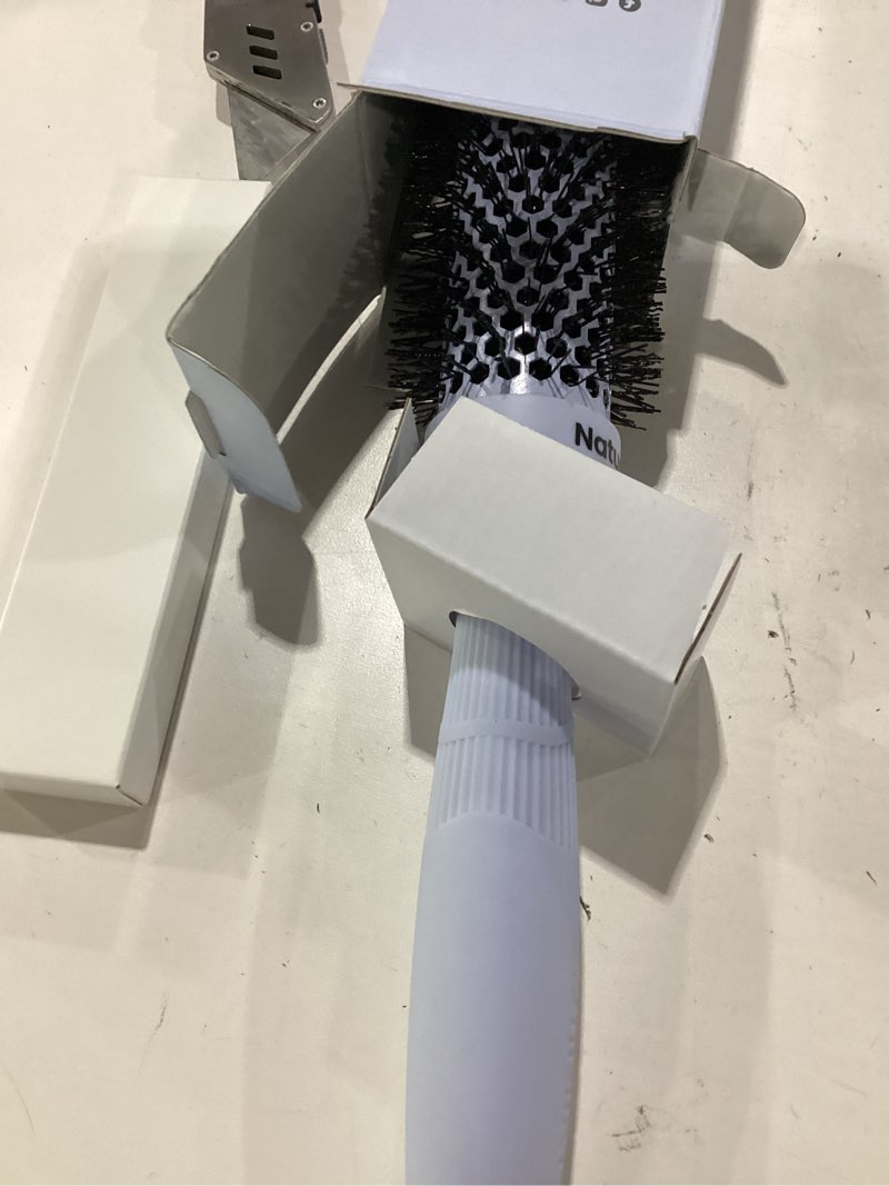 Condition photo showing Good Condition for aimike naturavol round brush for blow out, 1.3" barrel for short hair, blue | ceramic round hair brush for fine hair, fast blow dry for smooth salon-style finish at home, adds volume, 2.1" w/ bristles