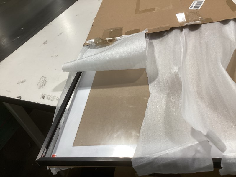 Condition photo showing Good Condition for 18x27 Aluminum Metal Photo Frame, Fit 15x24 inch Photos with Mat or 18x27 without Mat?15x24 Black Stylish Frame with Textured Brushed Aluminum Finish Black Aluminum Frame (Y0919B1827W1524)
