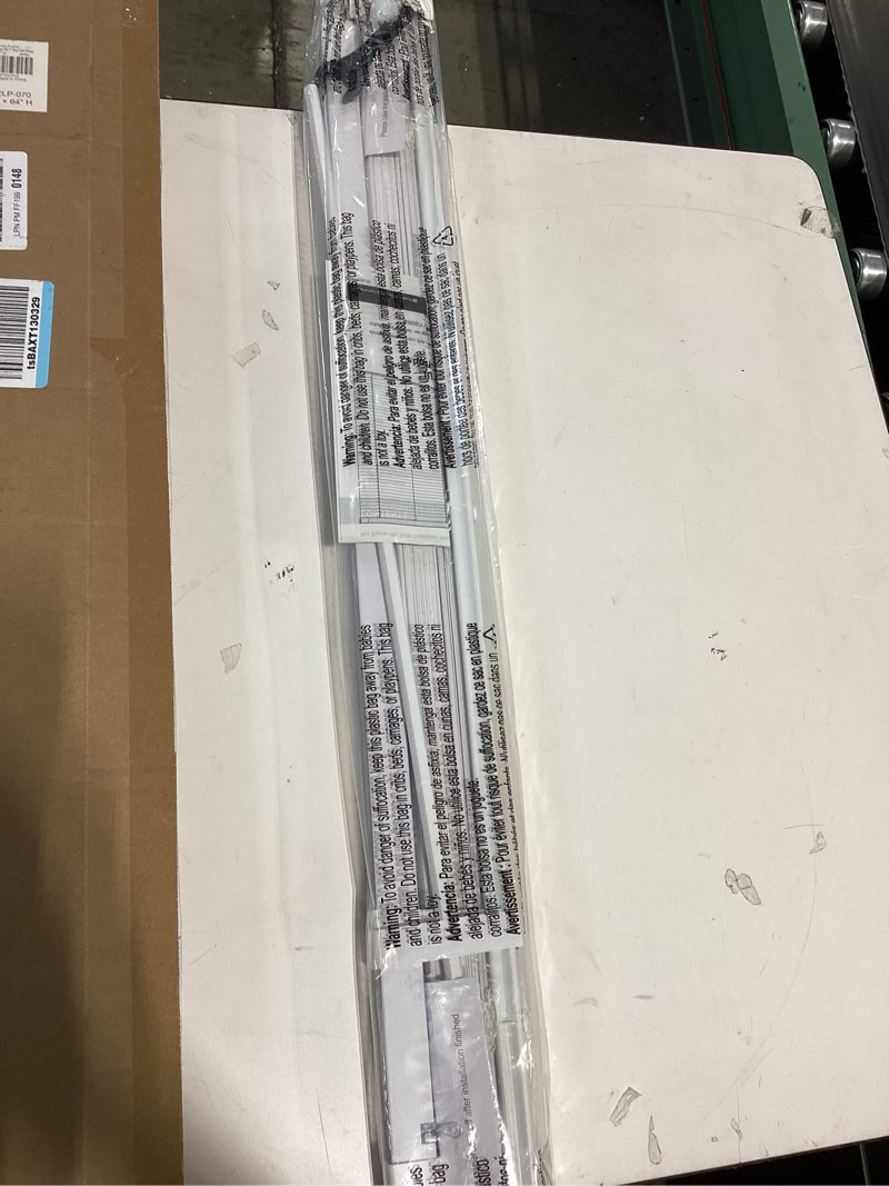 Condition photo showing Good Condition for lazblinds no tools no drill 1" vinyl mini blinds, cordless blinds for windows, light filtering horizontal window blinds & shades, 35" w x 64" h, white cordless-white 35" w x 64" h