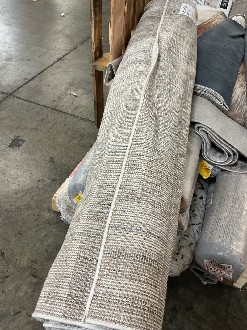Condition photo showing As Is for origin 21 alabaster stone 5 x 8 (ft) neutral indoor geometric area rug