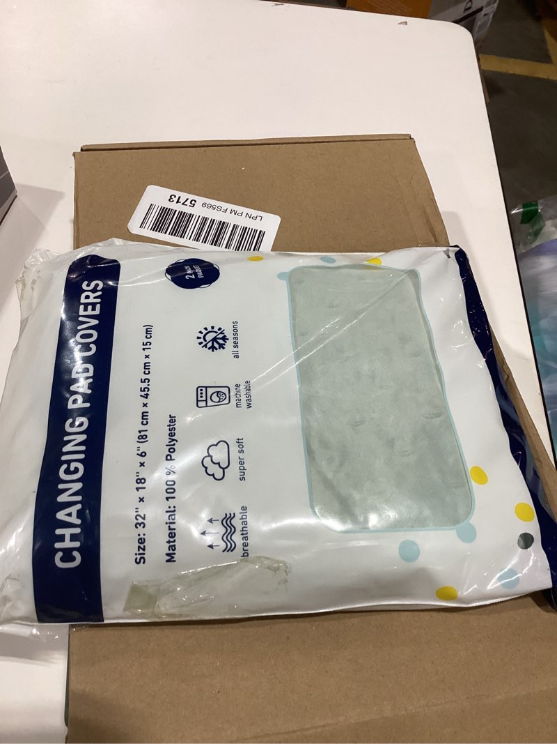 Condition photo showing Good Condition for Changing Pad Cover, Ultra Soft Minky Dots Plush Changing Table Covers for Baby Girls and Boys, 2 Pack (Roman Green & Lily White)