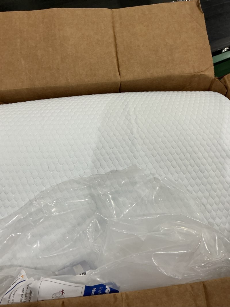 Condition photo showing As Is for bedluxe leg pillow elevation blood circulation, wedge pillow for legs swelling, leg elevating wedge pillow for after surgery, foot knee pillow for leg rest, sleeping, memory foam top, 8in, white/grey 22*24+8 white grey