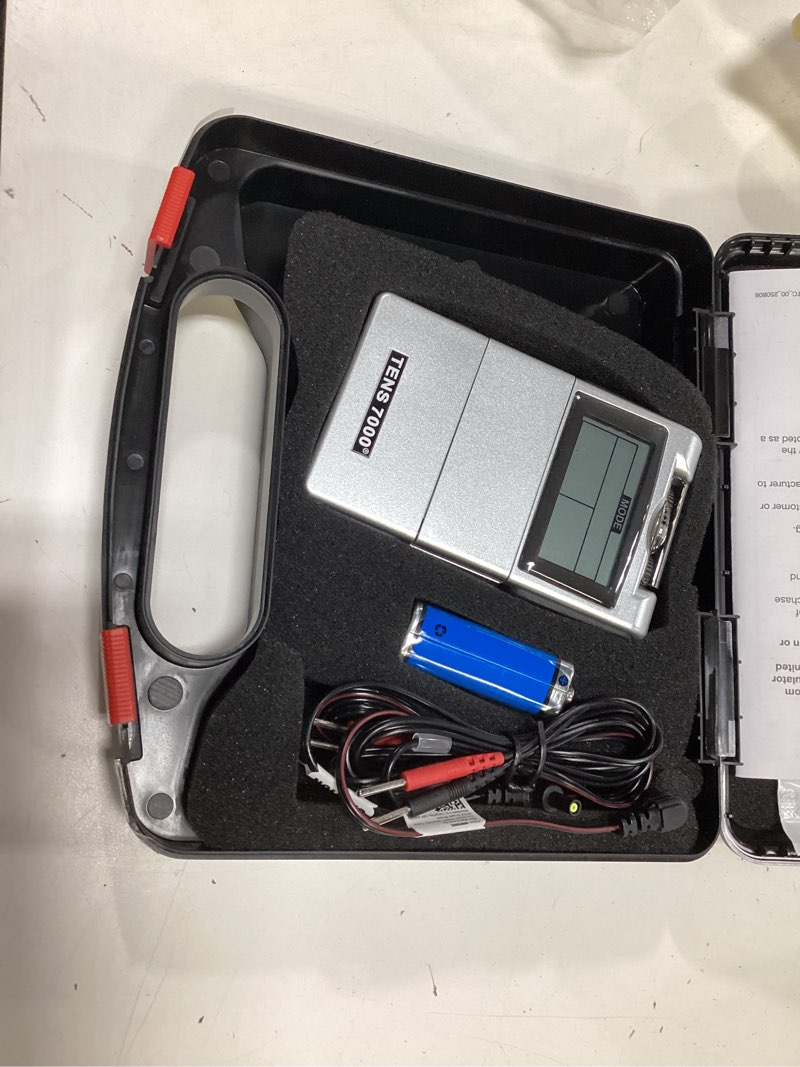Condition photo showing New/Like New for tens 7000 digital tens unit with accessories - muscle stimulator machine for back pain relief, sciatica, neck, nerve, shoulder, hip, elbow, muscle pain relief
