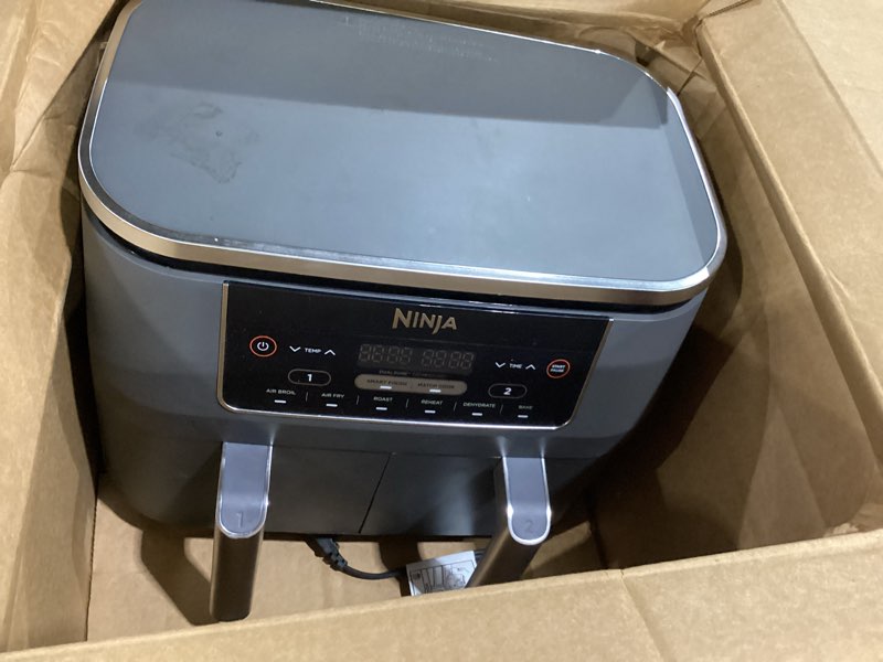 Condition photo showing Good Condition for ninja dz201 foodi 8 quart 6-in-1 dualzone 2-basket air fryer with 2 independent frying baskets, match cook & smart finish to roast, broil, dehydrate & more for quick, easy meals, grey 8qt grey