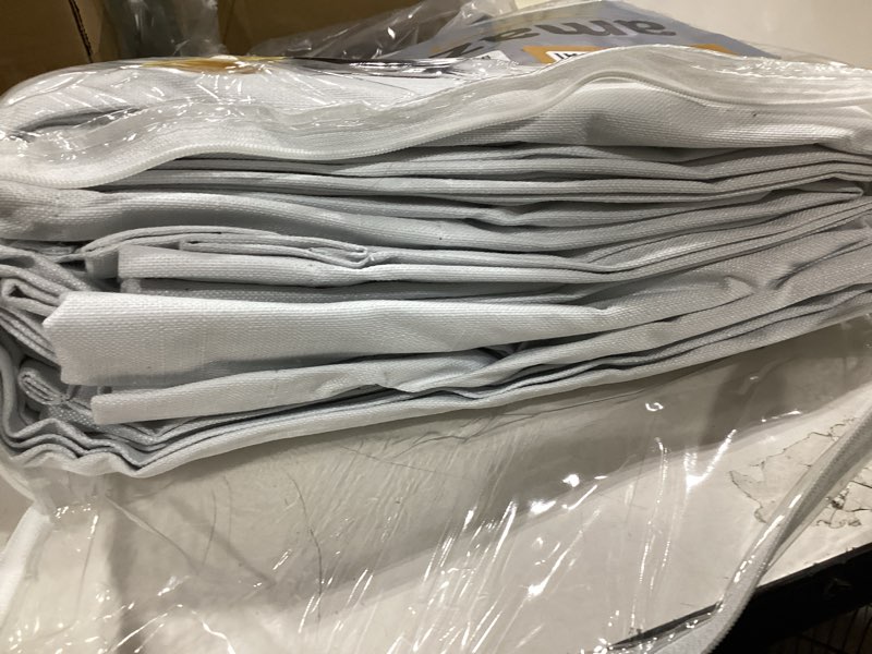 Condition photo showing Good Condition for guken white 100% blackout linen curtains 84 inch length 2 panels set for living room bedroom back tab thermal insulated 100% black out drapes room darkening farmhouse style for bedroom curtains 52x84 white 52"w x 84"l (pack of 2)