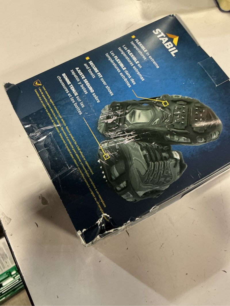 Condition photo showing As Is for STABILicers Walk Traction Cleat for Walking on Snow and Ice (1 Pair) Black Large