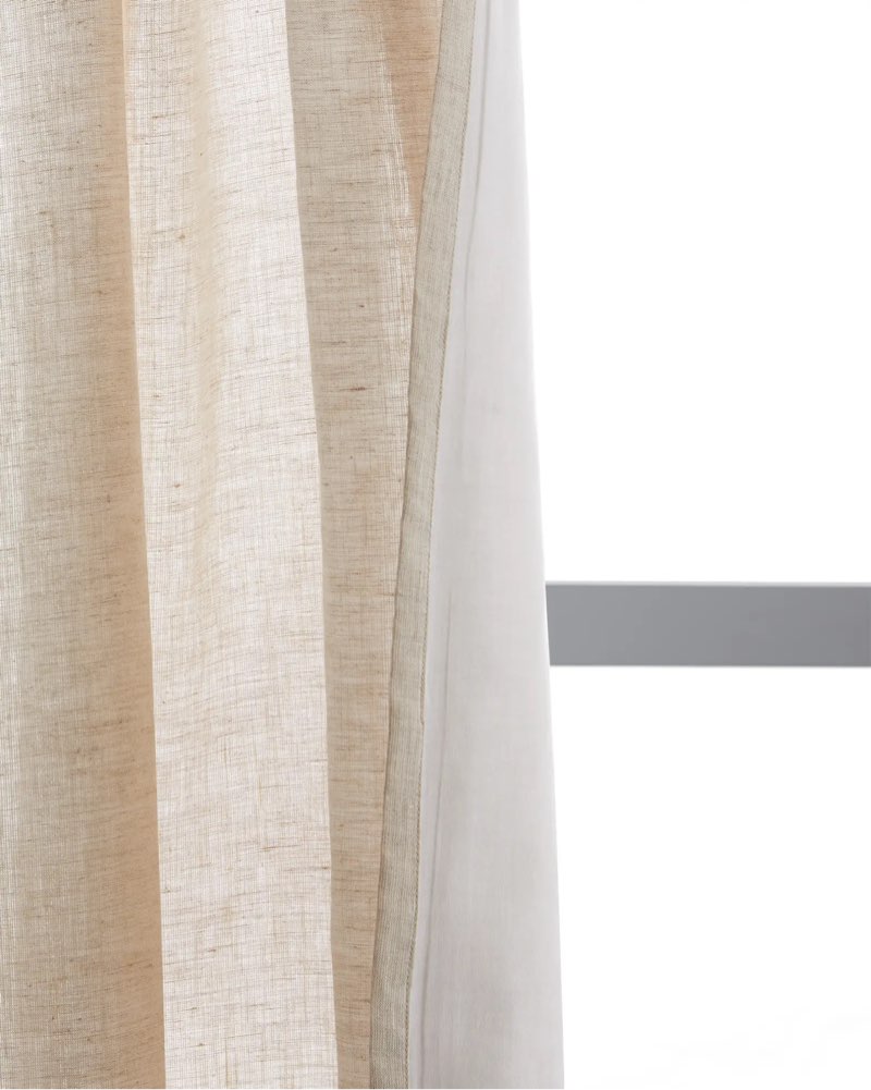 quince european linen curtain - single panel, flax, 48x108 in ,1 piece