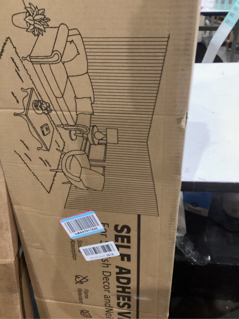 Condition photo showing Good Condition for Art3dwallpanels 10 Pack Acoustic Panels, 48" X 12" X 0.35" Soundproof Wall Panels, Self Adhesive High Density Sound Absorbing Acoustic Treatment for Recording Studio, Office, Grey 10 Pack 12''x48'' Grey