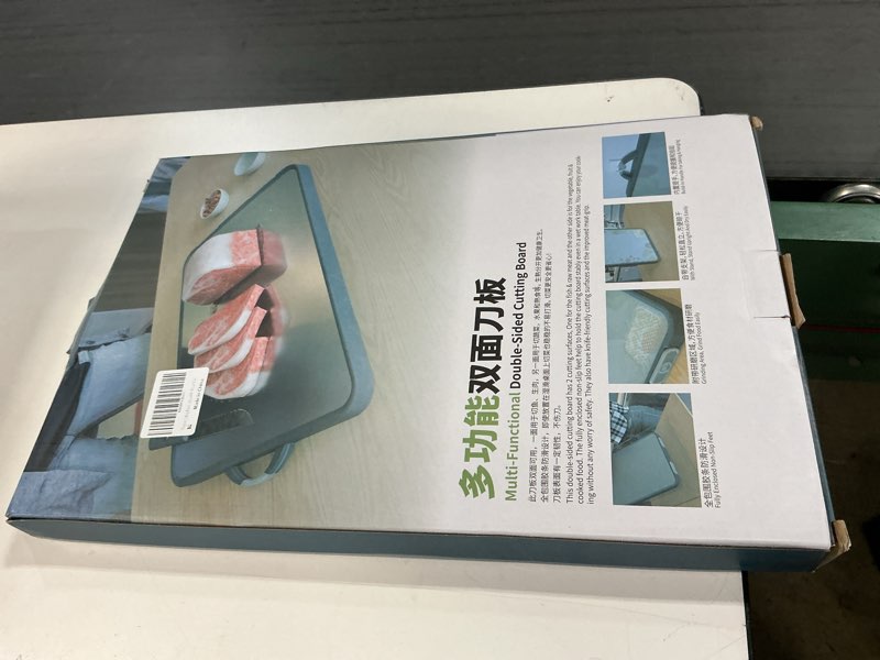 Condition photo showing New/Like New for Titanium Cutting Board - New Titanium Cutting Boards for Kitchen Double Sided Non Toxic Titanware Cutting Board, Ideal Charcuterie & Chopping for Meat, Cut Easy Clean Chopping Board (14"L x 10"W) Titanium+PP 14"L x 10"W