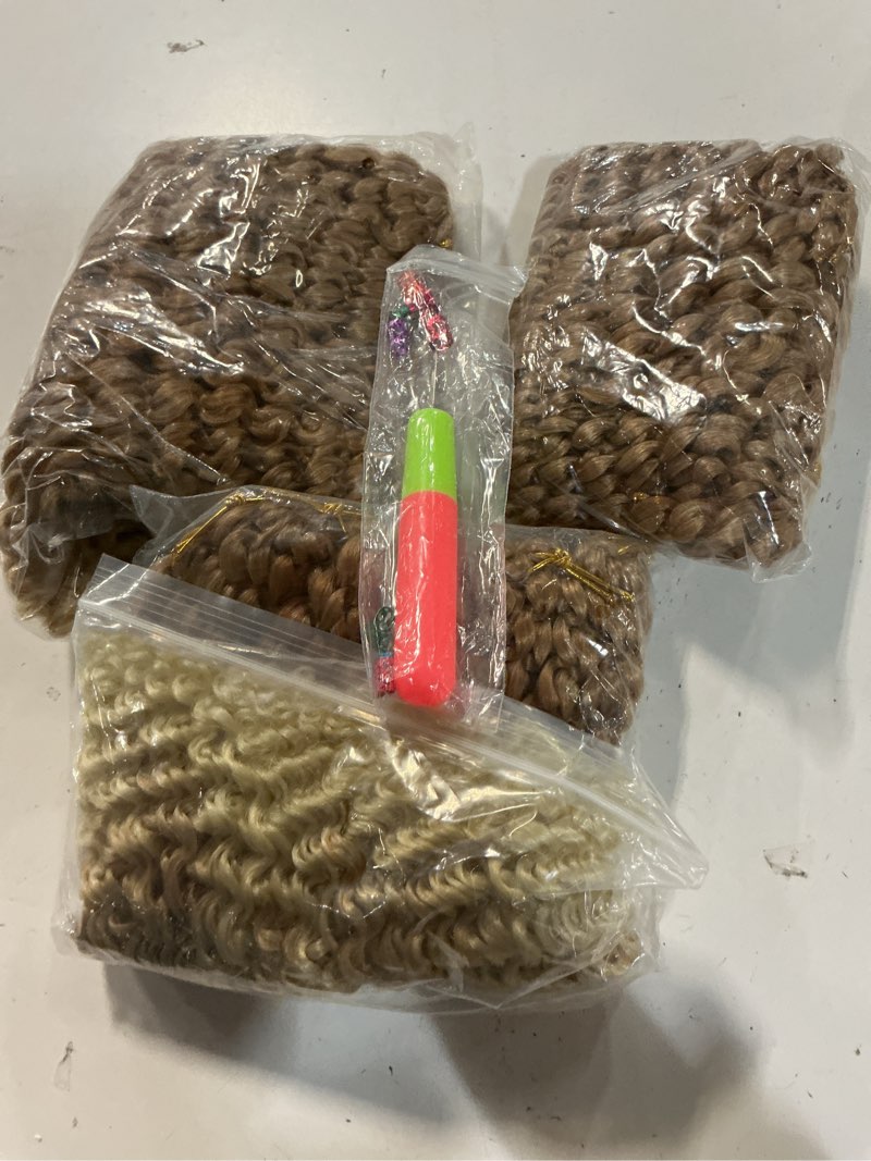 Condition photo showing Good Condition for boho style passion twist hair 22inch long pre-twisted crochet goddess passion twist hair 8pack pre looped curly crochet hair bohemian ombre brown blonde new passion twist crochet hair for woment27/613 22 inch (pack of 8) boho style passion twist-t27/613