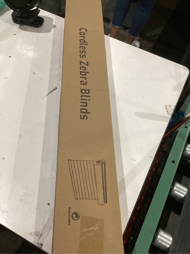 Condition photo showing New/Like New for no drill zebra blinds