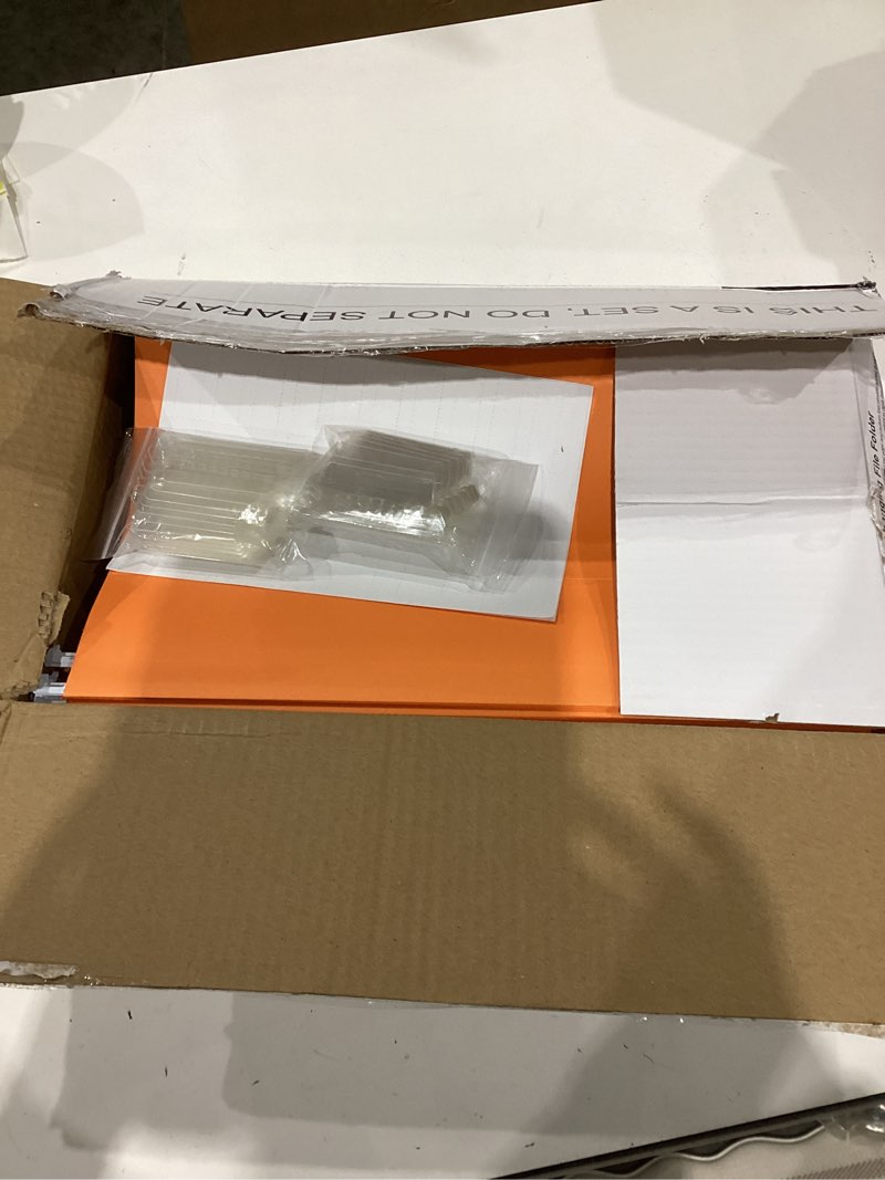Condition photo showing As Is for Hanging File Folders, RAZCC 60 Pack Reinforced Hanging Folders Legal Size, Designed for Bulky Files, Filing Cabinet, Adjustable Tabs, Assorted Colors
