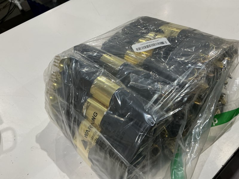 Condition photo showing As Is for 100 pack pre rolled gold plastic silverware set,wrapped plastic cutlery set with napkin include 100 forks,100 spoons,100 knives and 100 black napkins for party, wedding,christmas 100 pack black+gold