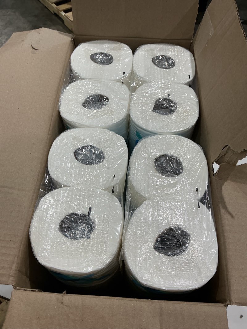 Condition photo showing New/Like New for amazon brand - presto! 2-ply ultra-soft toilet paper, septic-safe, 24 family mega rolls = 120 regular rolls, 308 sheets, unscented, pack of 4
