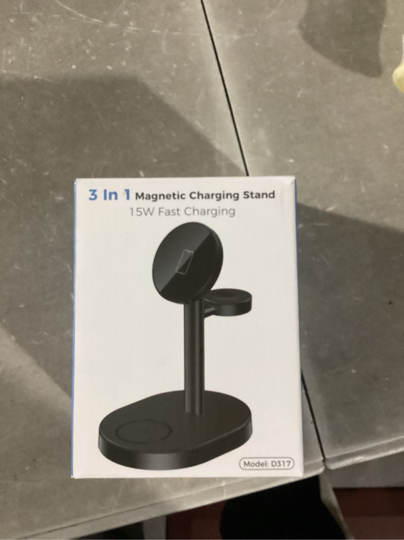 Condition photo showing New/Like New for 3 in 1 Charging Station Compatible with Magsafe Charger Wireless Charger Stand for iPhone 16 15 14 13 12 Series Wireless Charging Station for AirPods Wireless Charging Stand for iWatch Series Silver