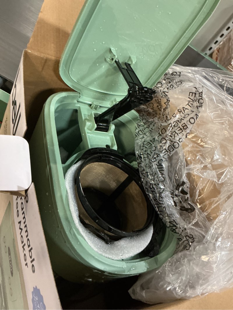 Condition photo showing New/Like New for bella 12 Cup Programmable Coffee Marker, Reusable Dishwasher Safe Accessories, Easy LCD diaply, Auto Shutoff, 900 watt, Seaglass