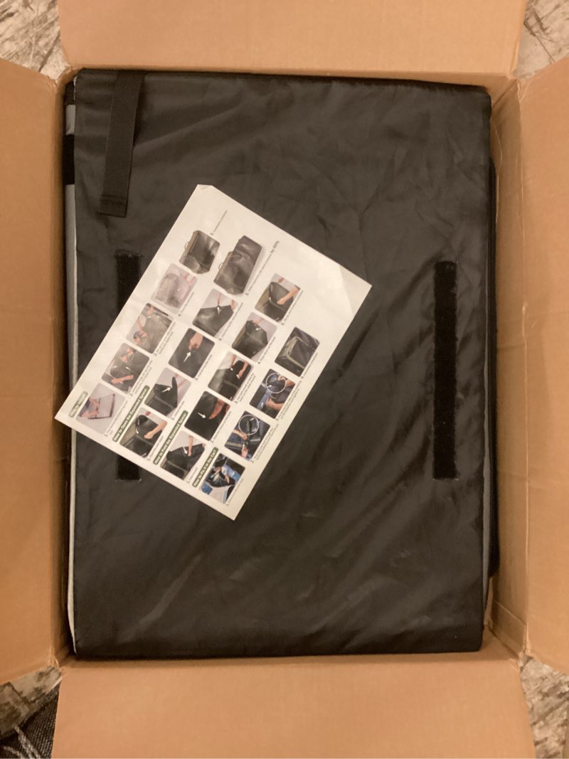 Condition photo showing Good Condition for dog car carrier light weight, 24×17.7×20.5in dog carrier for cars easy to assemble, dog cars crate portable and breathable, foldable pet carrier for outing, dogs travel crate with curtain dark gray l(24×17.7×20.5in) dark gray