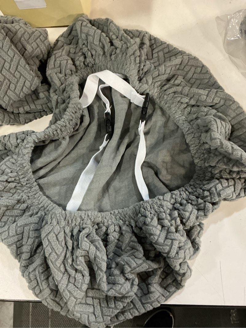 Condition photo showing Good Condition for genina seat covers for dining room chair seat slipcovers kitchen chair covers (gray, 6 pcs) grey 6 pcs