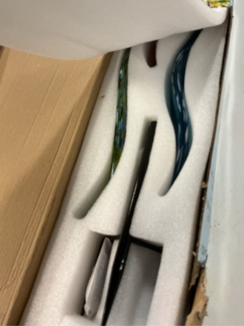 Condition photo showing Good Condition for evergreen hand-blown décor glass garden stakes, set of 3