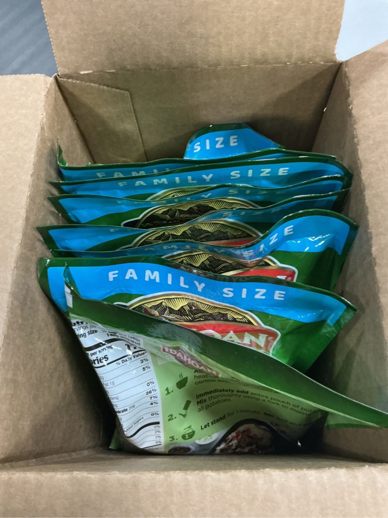 Condition photo showing New/Like New for (Best by:31/Mar/2026) Idahoan Sour Cream & Chives Mashed Potatoes, Naturally Gluten-Free, 100% Real Idaho Potatoes, 8 servings per bag, 8 ounce (Pack of 8) Sour Cream and Chives