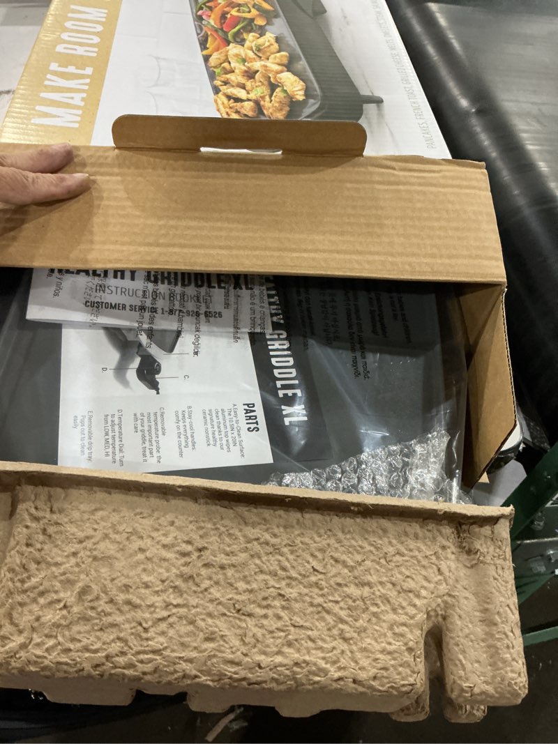 Condition photo showing Good Condition for greenlife 20" extra large electric griddle, black | pfas-free ceramic nonstick coating, temperature control, removable dishwasher safe drip tray, pancakes, eggs, omelet, burgers graphite black