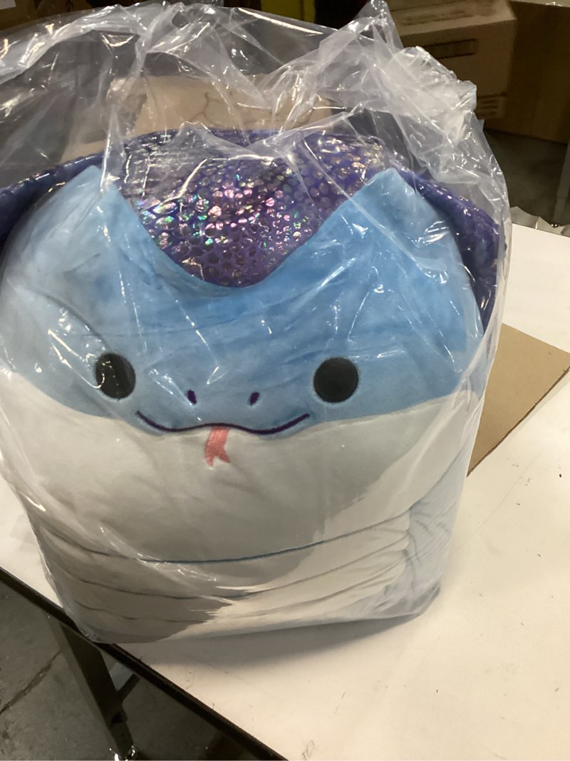 Condition photo showing New/Like New for Squishmallows Original 14in Suzmac The Blue Cobra with Iridescent Scale Back – Official Jazwares Plush (Large)