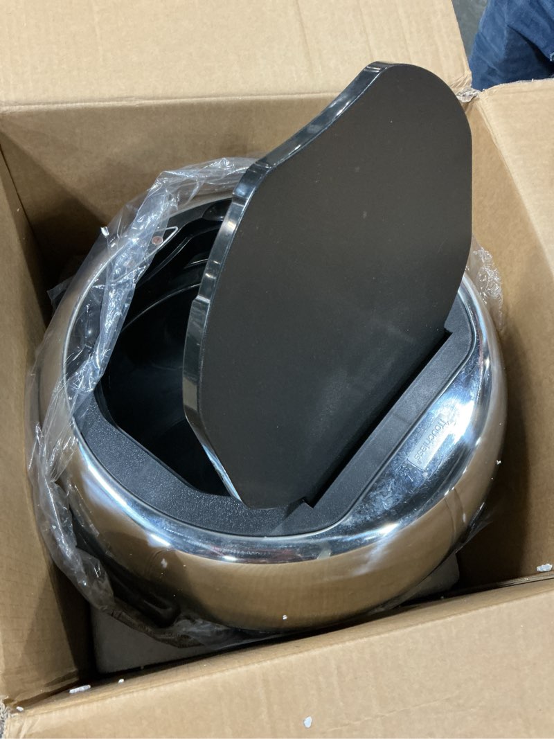 Condition photo showing Good Condition for iTouchless 23 Gallon Touchless Sensor Trash Can with Odor Control System & Wheels, 87 Liter Commercial Size Automatic Garbage Bin, Brushed Stainless Steel Brushed Silver Sensor 23 Gal