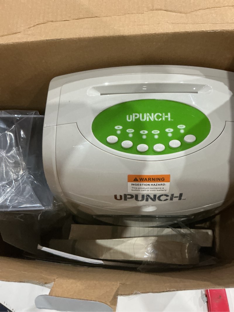 Condition photo showing As Is for upunch hn1500 starter time clock bundle for small business: employee punch clock system with 100 time cards, card rack, and ribbon