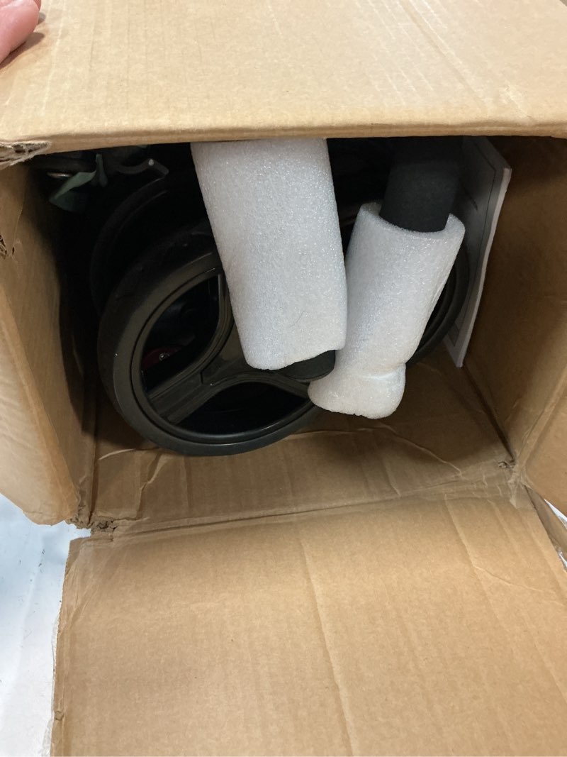 Condition photo showing As Is for Dream On Me Vista Moonwalk Baby Stroller in Mint, Lightweight Infant Stroller with Compact Fold, Multi-Position Recline Umbrella Stroller with Canopy, Extra Large Storage and Cup Holder