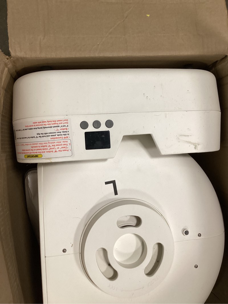 Condition photo showing As Is for mintakawa automatic cat litter box self cleaning - app control and weight monitoring - ultra-quiet, suitable for medium cats and kittens, safe anti-pinch litter box (assembly required) - white