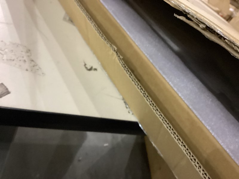 Condition photo showing New/Like New for 24x36 Inch LED Bathroom Mirror with Gold Metal Frame, Front and Backlit Vanity Mirror, Stepless Dimmable Wall Mirrors with Anti-Fog, 3 Colors, Memory Function, Waterproof, LED Smart Bathroom Mirror Gold 24"L x 36"W