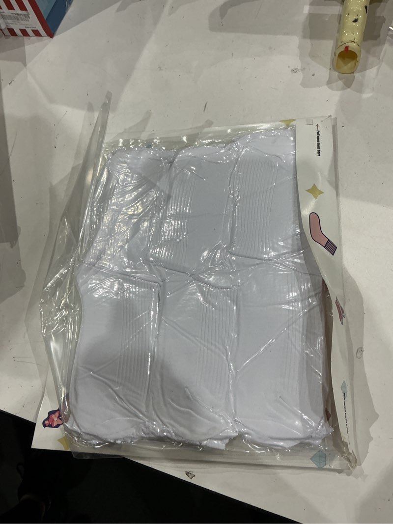 Condition photo showing New/Like New for bomkinta ruffle socks women - turn-cuff frilly sock - lightweight cotton sock - athletic crew socks gifts 5-10 all white