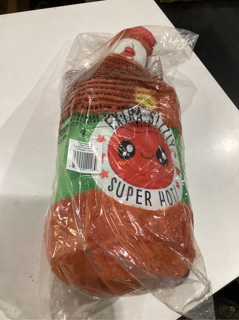 Condition photo showing New/Like New for squishable - hot sauce - comfort food collection - 20 in - soft toy collectible stuffed animal