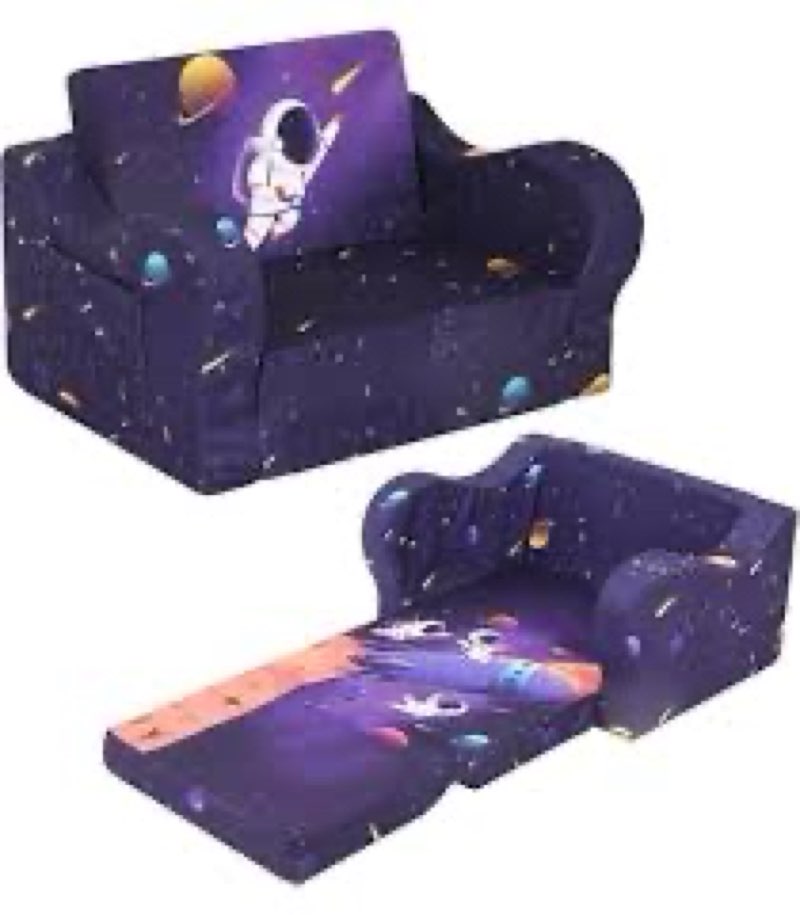 Toddler Chair, Kids Couch, Kids Sofa, Convertible Sofa to Bed for Girls and Boys, Kids Chairs for Toddler, Mini Couch for Playroom, Toddler Chairs Comfy, Toddler Couches that Fold Out, Space, Large