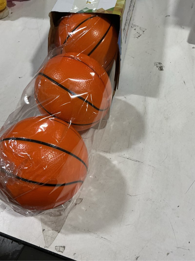 Condition photo showing New/Like New for Amarlozn 5" Mini Foam Basketball Set, 3 PCS Orange, Ideal for Kids, Toddlers, Beach, Pool, Indoor & Outdoor Play