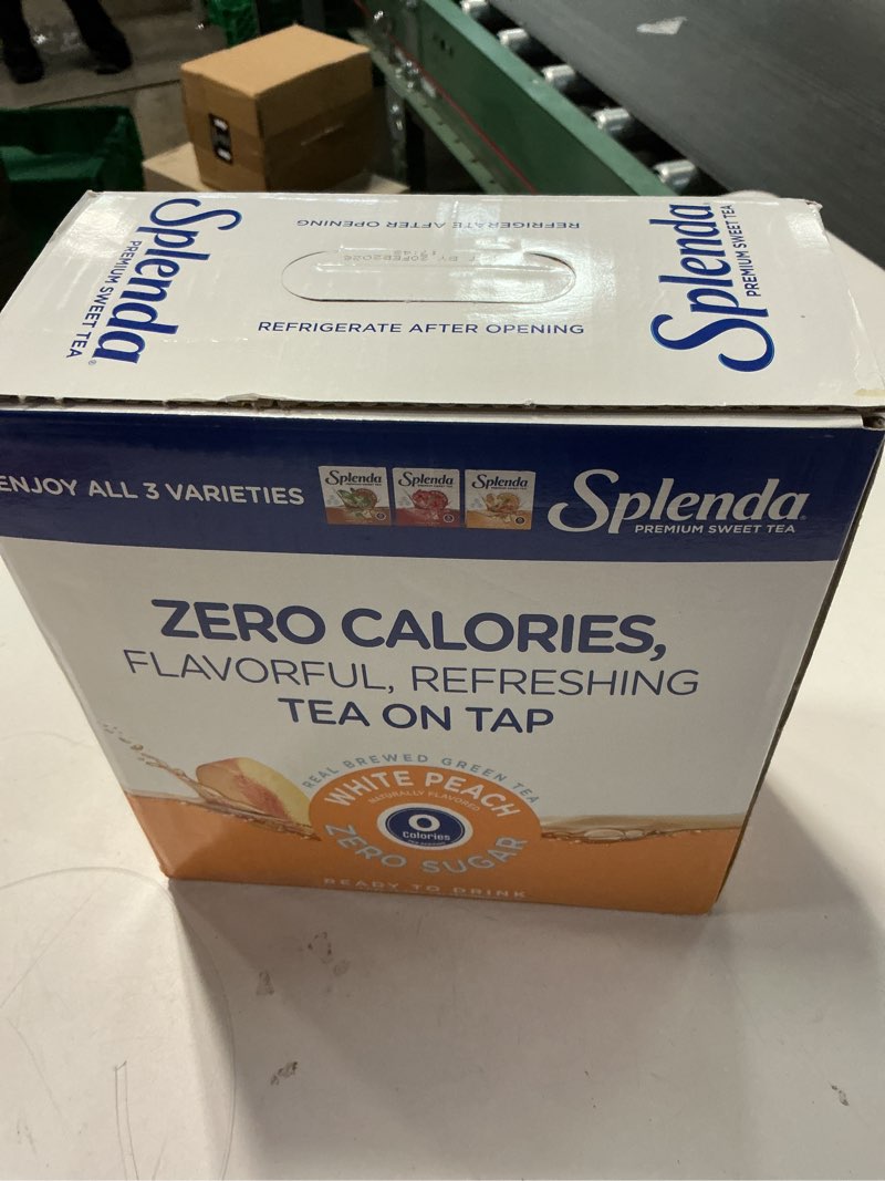 Condition photo showing New/Like New for ( best by 02/20/26 ) SPLENDA Premium Sweet Tea On Tap, 1 Gallon Bag In Box Ready to Drink Liquid, White Peach Green Tea, 128 Fl Oz, Packaging may vary White Peach Green Tea 128 Fl Oz (Pack of 1)