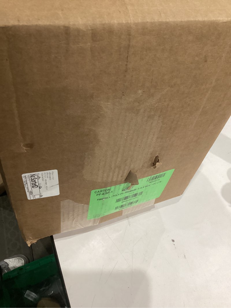 Condition photo showing As Is for Fairfield The Original Poly-Fil, Premium Polyester Fiber Fill, Soft Pillow Stuffing, Stuffing for Stuffed Animals, Toys, Cloud Decorations, and More, Machine-Washable Poly-Fil Fiber Fill, 6.5 lbs. Box 6.5 lb White